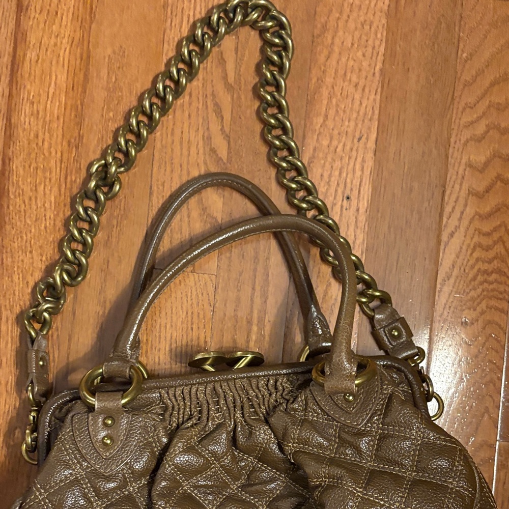 Marc Jacobs Quilted Leather Satchel in Brown with Gold Hardware - Picture 8 of 11
